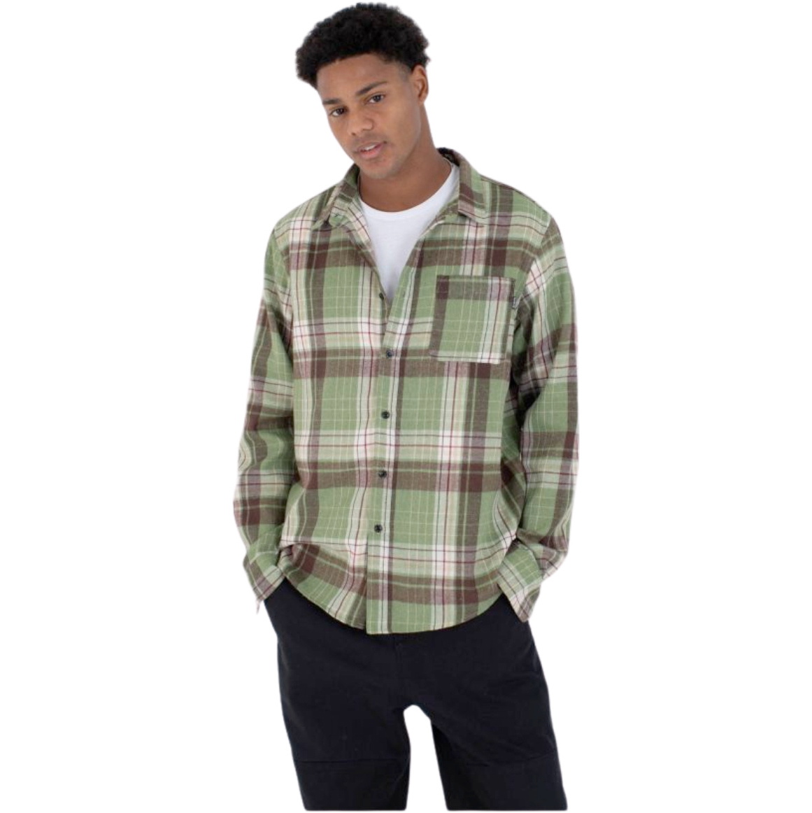 2026 Hurley Mens Axe Flannel Shirt MVSEU00002 - Jade Horizon / Camo